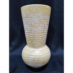 Vintage Vase Yellow & White Ball and Funnel Style